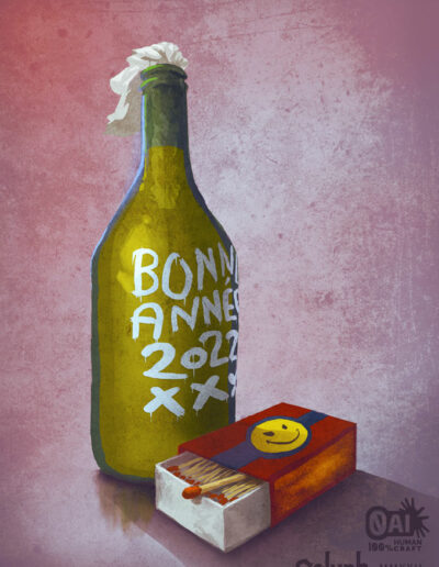 Bonne-annee-2022-by-Solynk - bottle and matches