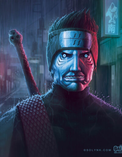 Hoshigaki Kisame portrait - Naruto - illustration by Solynk - NO AI